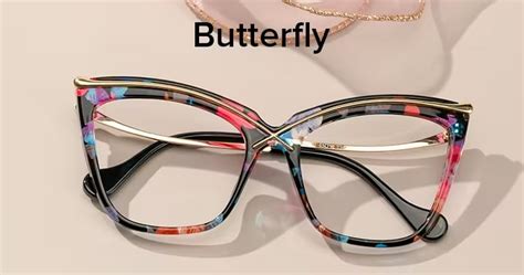 butterfly shape eyeglass frames.